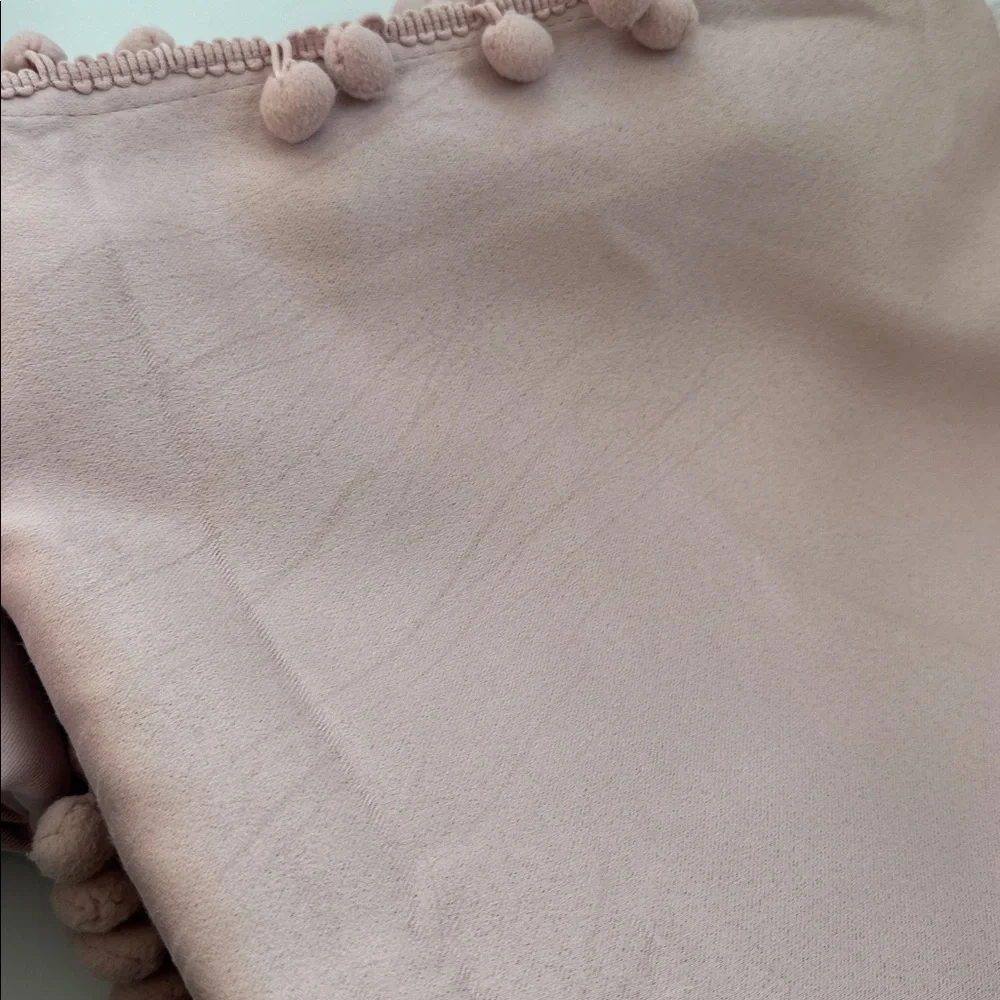Dusty Pink Pom-Pom Trim Curtains - Stylish Window Drapes